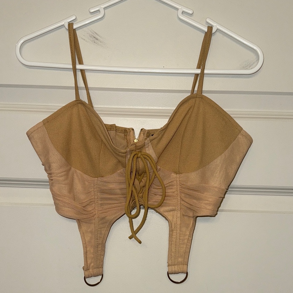 Tan Strappy Corset Top